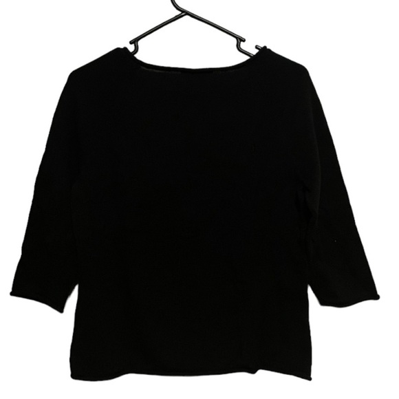 Eddie Bauer NWT Black Cotton Knit Quarter Length Top Size Medium Women’s - Picture 3 of 4